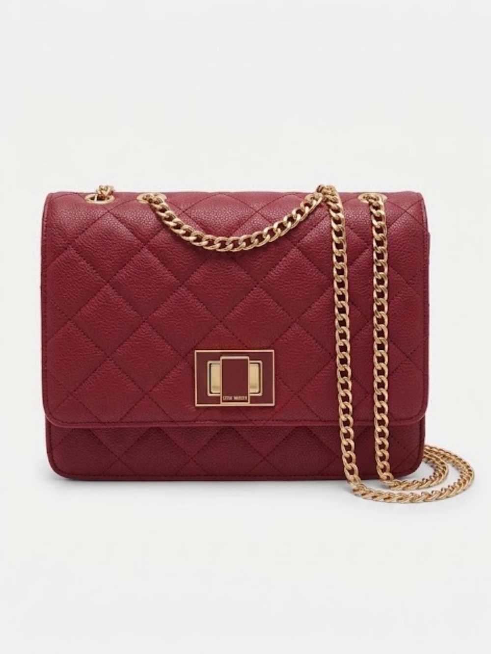Steve Madden Bclara Quilted Crossbody Bag Oxblood Red